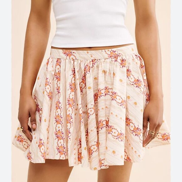 Free People Gala Printed Mini Skirt sz M - Picture 7 of 9